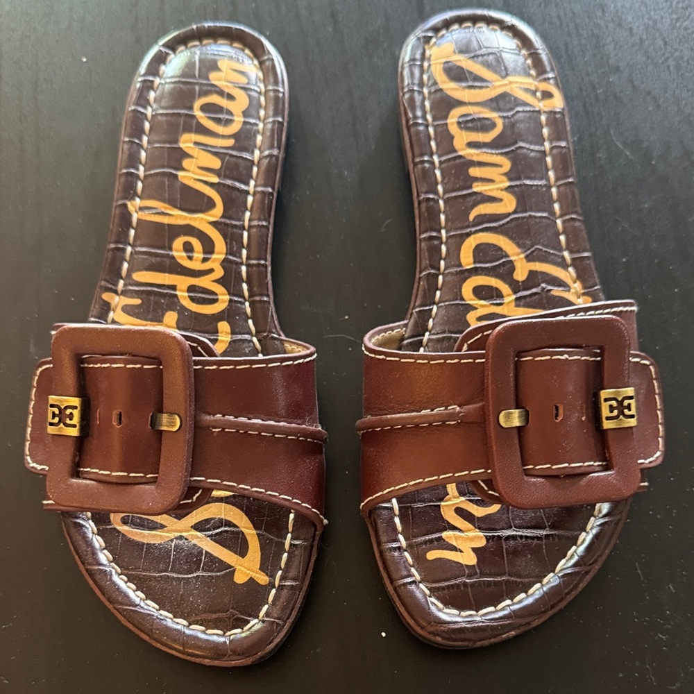 Sam Edelman Dark Brown Slide Sandals